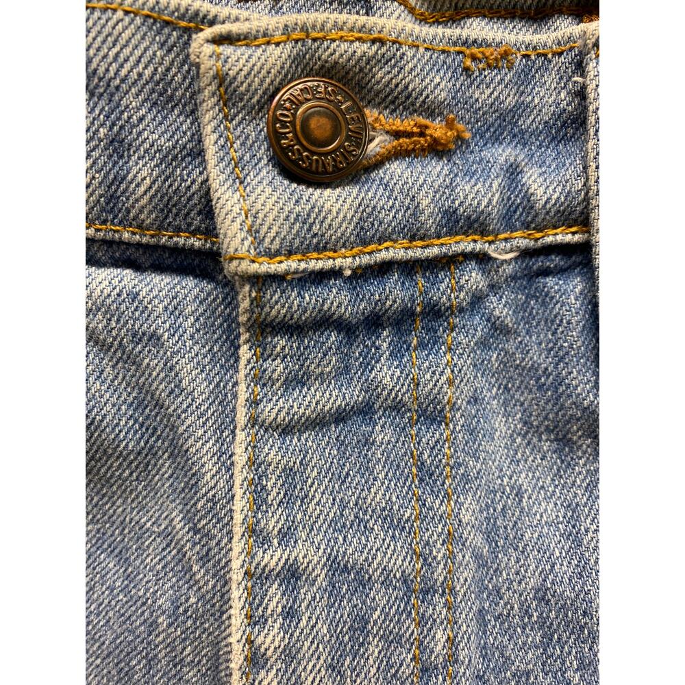 Levis Women's 28 Orange Tab Jean Shorts Distressed Light Wash Denim Raw Hem Mom - Picture 7 of 8